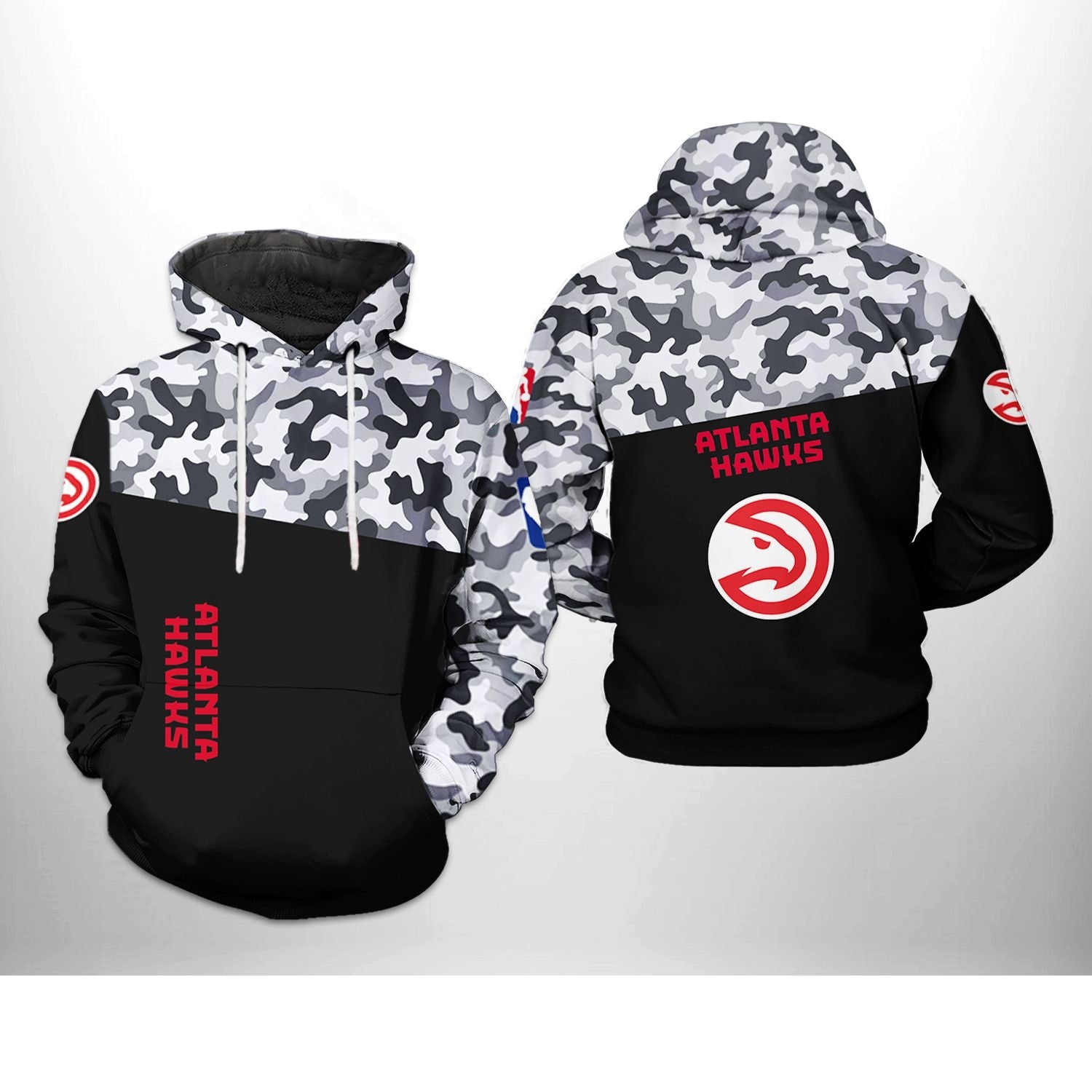 Men's Atlanta Hawks Black Modern Camo Pullover Hoodie – Official Nba Sweatshirt